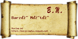 Barzó Máté névjegykártya