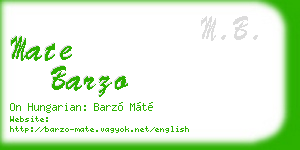 mate barzo business card